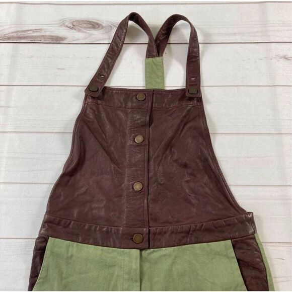 What Goes Around Comes Around Womens Green Tempest Straight Leg Overalls Medium - Picture 13 of 14